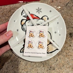 Winnie the Pooh Christmas Appetizer Plates